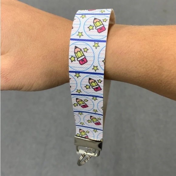 Pencils and Stars Wristlet Keychain - Picture 1 of 1